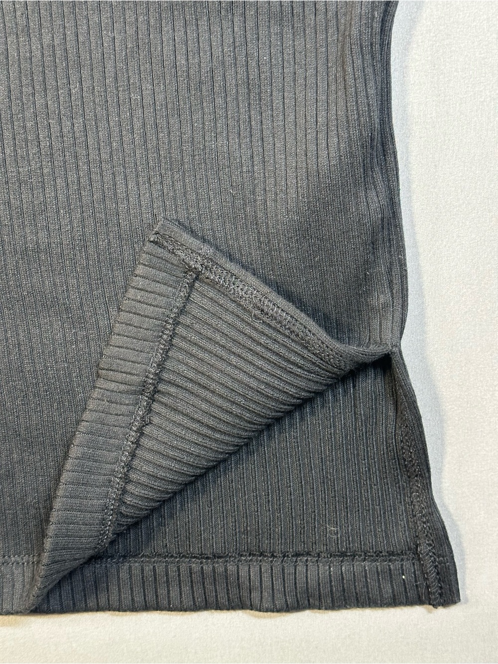 NWT Madewell Side-Slit Mockneck Tank, Ribbed, Black - Womens Small - Picture 6 of 10